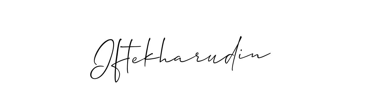 How to make Iftekharudin signature? Allison_Script is a professional autograph style. Create handwritten signature for Iftekharudin name. Iftekharudin signature style 2 images and pictures png