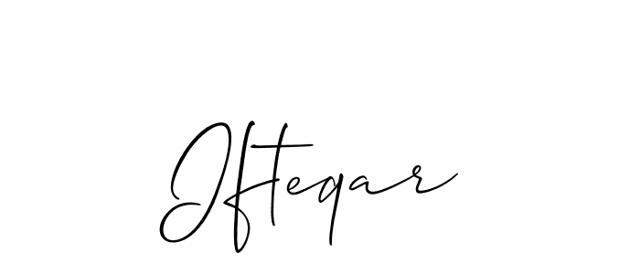 Use a signature maker to create a handwritten signature online. With this signature software, you can design (Allison_Script) your own signature for name Ifteqar. Ifteqar signature style 2 images and pictures png