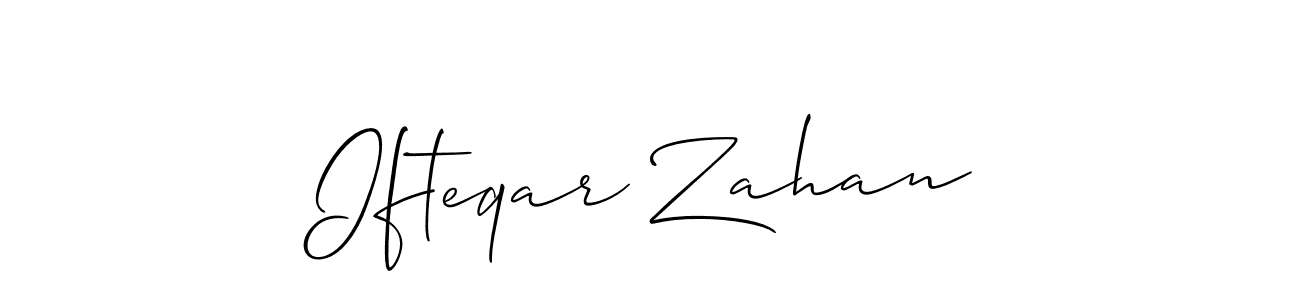 How to make Ifteqar Zahan name signature. Use Allison_Script style for creating short signs online. This is the latest handwritten sign. Ifteqar Zahan signature style 2 images and pictures png