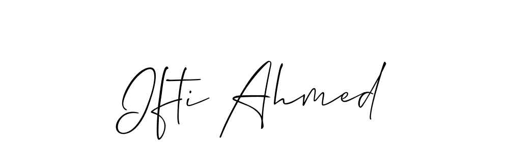 Make a beautiful signature design for name Ifti Ahmed. With this signature (Allison_Script) style, you can create a handwritten signature for free. Ifti Ahmed signature style 2 images and pictures png