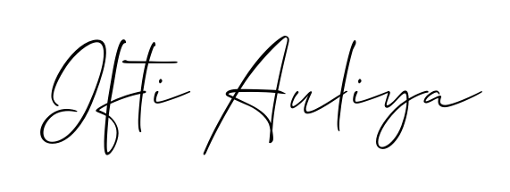 The Allison_Script typeface gives name Ifti Auliya a refined look. Suitable for certificates, diplomas, and official verification. Ifti Auliya signature style 2 images and pictures png