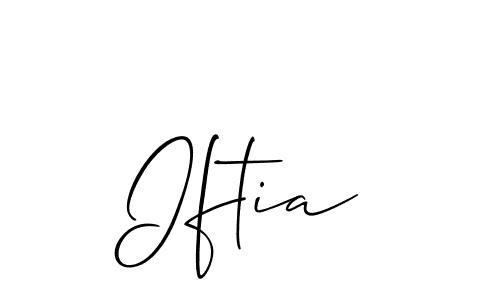 Allison_Script is a professional signature style that is perfect for those who want to add a touch of class to their signature. It is also a great choice for those who want to make their signature more unique. Get Iftia name to fancy signature for free. Iftia signature style 2 images and pictures png