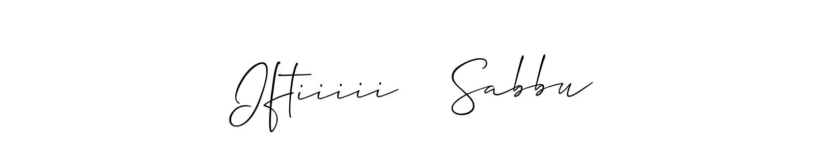 Allison_Script is a professional signature style that is perfect for those who want to add a touch of class to their signature. It is also a great choice for those who want to make their signature more unique. Get Iftiiiii    Sabbu name to fancy signature for free. Iftiiiii    Sabbu signature style 2 images and pictures png