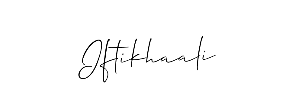 Also we have Iftikhaali name is the best signature style. Create professional handwritten signature collection using Allison_Script autograph style. Iftikhaali signature style 2 images and pictures png