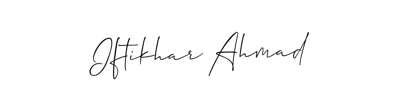 This is the best signature style for the Iftikhar Ahmad name. Also you like these signature font (Allison_Script). Mix name signature. Iftikhar Ahmad signature style 2 images and pictures png