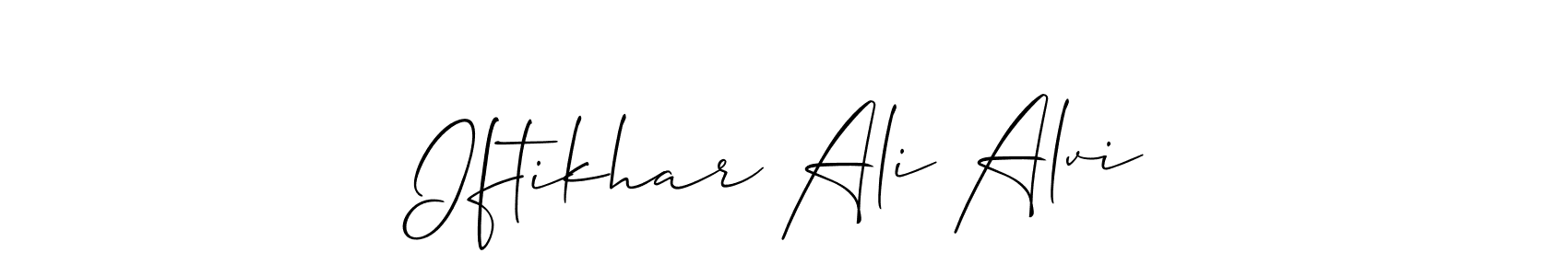 Make a beautiful signature design for name Iftikhar Ali Alvi. With this signature (Allison_Script) style, you can create a handwritten signature for free. Iftikhar Ali Alvi signature style 2 images and pictures png