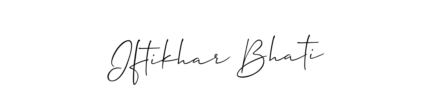 Also we have Iftikhar Bhati name is the best signature style. Create professional handwritten signature collection using Allison_Script autograph style. Iftikhar Bhati signature style 2 images and pictures png