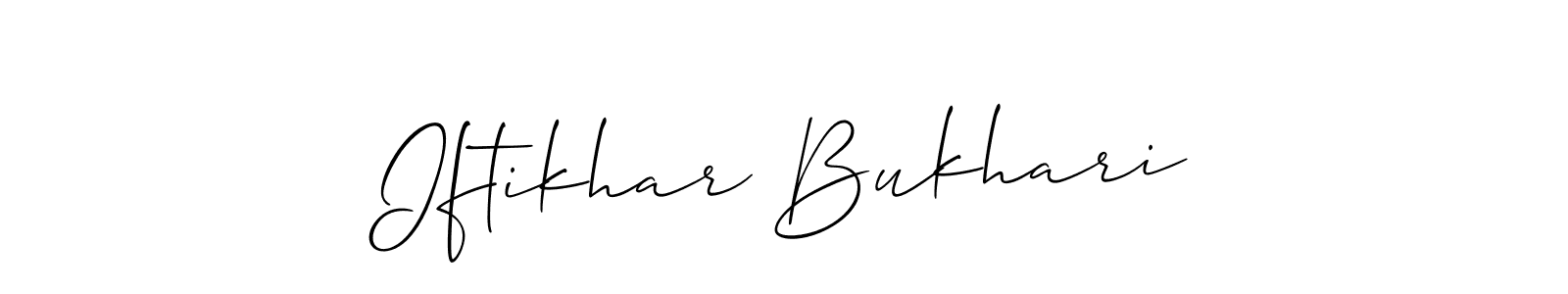 Iftikhar Bukhari stylish signature style. Best Handwritten Sign (Allison_Script) for my name. Handwritten Signature Collection Ideas for my name Iftikhar Bukhari. Iftikhar Bukhari signature style 2 images and pictures png