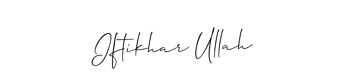 Also You can easily find your signature by using the search form. We will create Iftikhar Ullah name handwritten signature images for you free of cost using Allison_Script sign style. Iftikhar Ullah signature style 2 images and pictures png