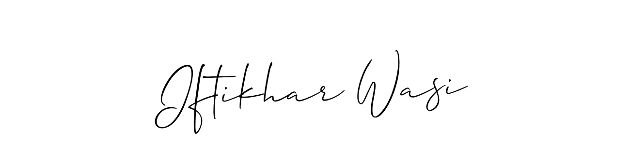 Design your own signature with our free online signature maker. With this signature software, you can create a handwritten (Allison_Script) signature for name Iftikhar Wasi. Iftikhar Wasi signature style 2 images and pictures png