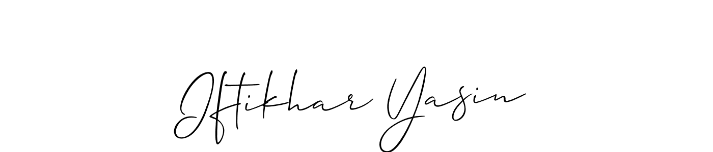 How to make Iftikhar Yasin signature? Allison_Script is a professional autograph style. Create handwritten signature for Iftikhar Yasin name. Iftikhar Yasin signature style 2 images and pictures png
