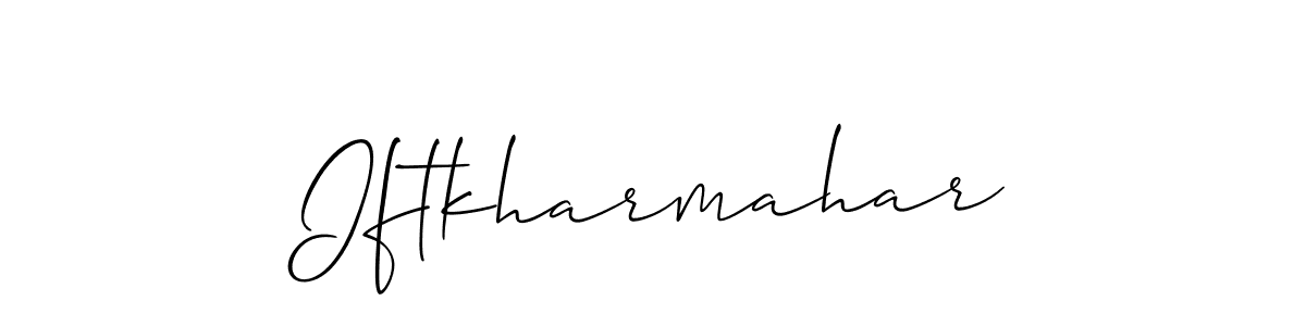 How to make Iftkharmahar signature? Allison_Script is a professional autograph style. Create handwritten signature for Iftkharmahar name. Iftkharmahar signature style 2 images and pictures png