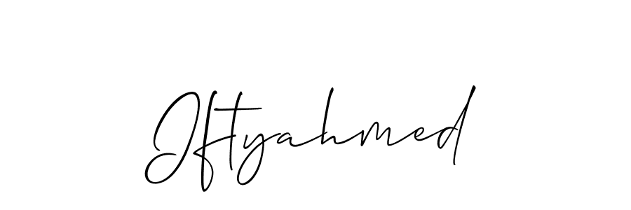 How to make Iftyahmed signature? Allison_Script is a professional autograph style. Create handwritten signature for Iftyahmed name. Iftyahmed signature style 2 images and pictures png