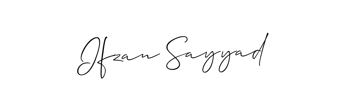 Create a beautiful signature design for name Ifzan Sayyad. With this signature (Allison_Script) fonts, you can make a handwritten signature for free. Ifzan Sayyad signature style 2 images and pictures png
