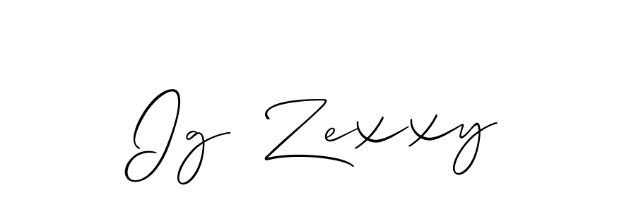Design your own signature with our free online signature maker. With this signature software, you can create a handwritten (Allison_Script) signature for name Ig  Zexxy. Ig  Zexxy signature style 2 images and pictures png