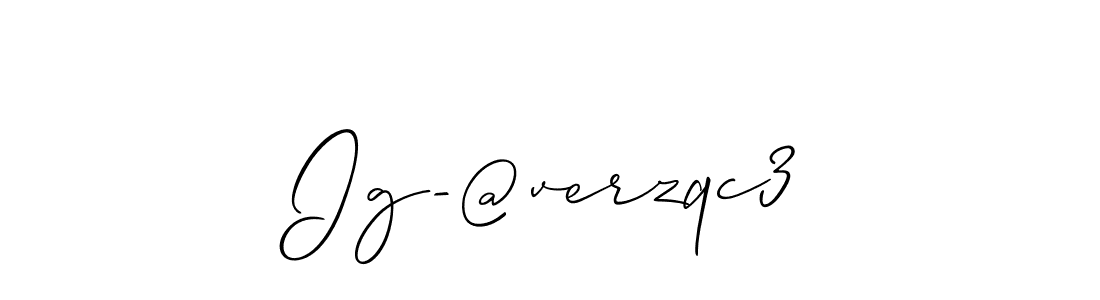 Allison_Script is a professional signature style that is perfect for those who want to add a touch of class to their signature. It is also a great choice for those who want to make their signature more unique. Get Ig-@verzqc3 name to fancy signature for free. Ig-@verzqc3 signature style 2 images and pictures png