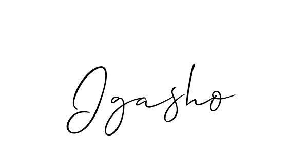 Igasho stylish signature style. Best Handwritten Sign (Allison_Script) for my name. Handwritten Signature Collection Ideas for my name Igasho. Igasho signature style 2 images and pictures png