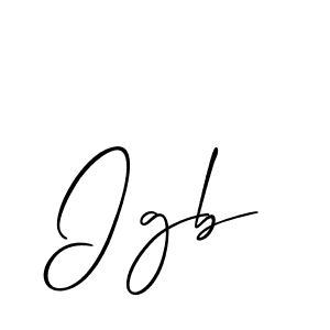 How to make Igb name signature. Use Allison_Script style for creating short signs online. This is the latest handwritten sign. Igb signature style 2 images and pictures png