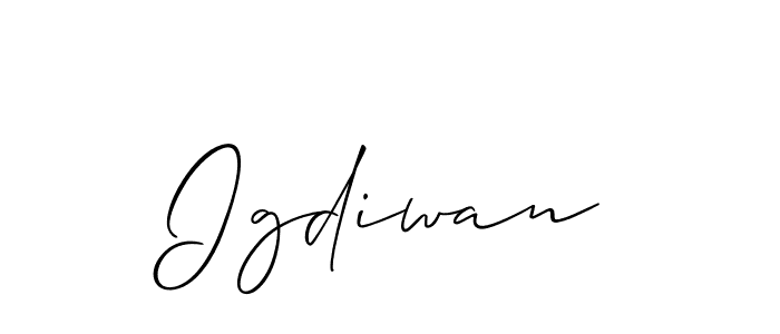 Use a signature maker to create a handwritten signature online. With this signature software, you can design (Allison_Script) your own signature for name Igdiwan. Igdiwan signature style 2 images and pictures png