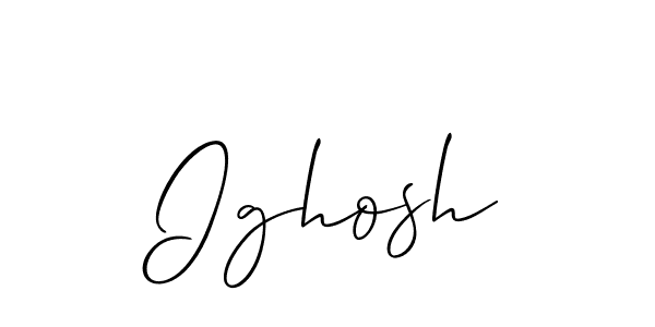How to make Ighosh name signature. Use Allison_Script style for creating short signs online. This is the latest handwritten sign. Ighosh signature style 2 images and pictures png