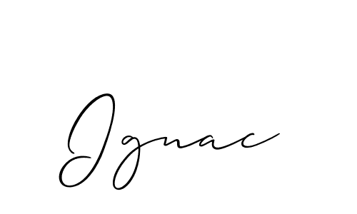 Ignac stylish signature style. Best Handwritten Sign (Allison_Script) for my name. Handwritten Signature Collection Ideas for my name Ignac. Ignac signature style 2 images and pictures png