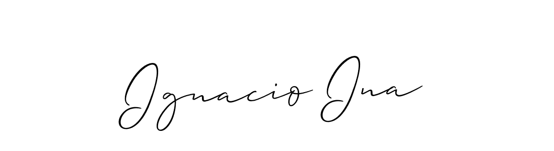 Make a short Ignacio Ina signature style. Manage your documents anywhere anytime using Allison_Script. Create and add eSignatures, submit forms, share and send files easily. Ignacio Ina signature style 2 images and pictures png