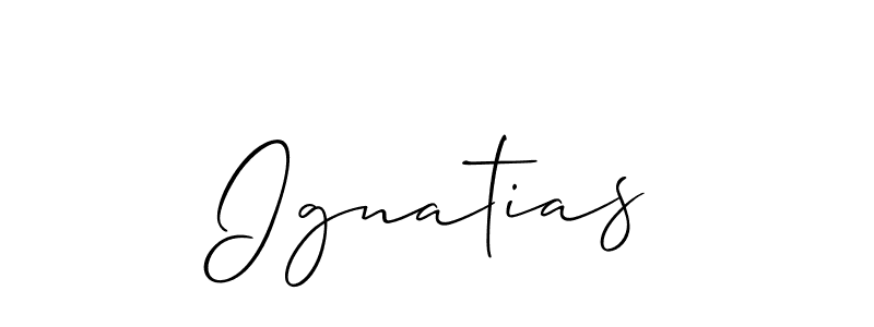Ignatias stylish signature style. Best Handwritten Sign (Allison_Script) for my name. Handwritten Signature Collection Ideas for my name Ignatias. Ignatias signature style 2 images and pictures png