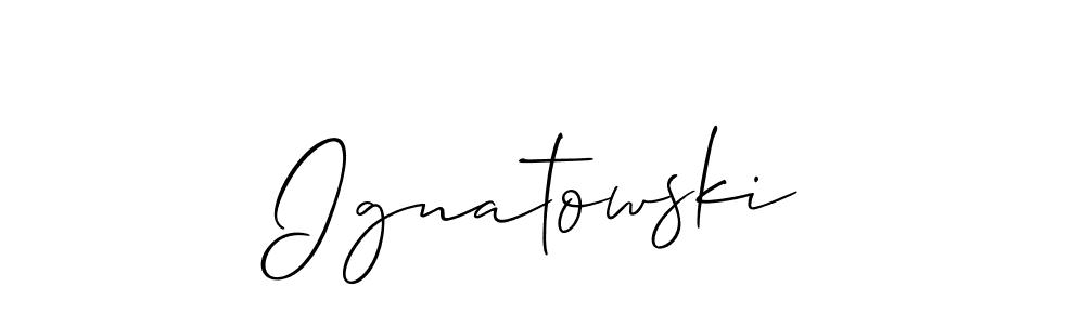 You should practise on your own different ways (Allison_Script) to write your name (Ignatowski) in signature. don't let someone else do it for you. Ignatowski signature style 2 images and pictures png