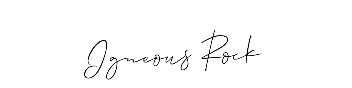 Create a beautiful signature design for name Igneous Rock. With this signature (Allison_Script) fonts, you can make a handwritten signature for free. Igneous Rock signature style 2 images and pictures png