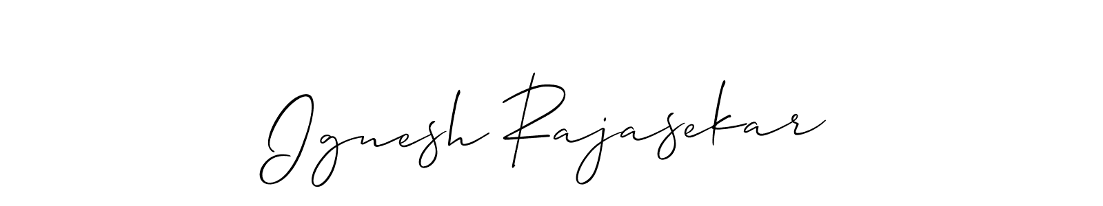 This is the best signature style for the Ignesh Rajasekar name. Also you like these signature font (Allison_Script). Mix name signature. Ignesh Rajasekar signature style 2 images and pictures png