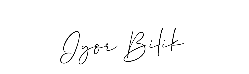 Make a beautiful signature design for name Igor Bilik. With this signature (Allison_Script) style, you can create a handwritten signature for free. Igor Bilik signature style 2 images and pictures png