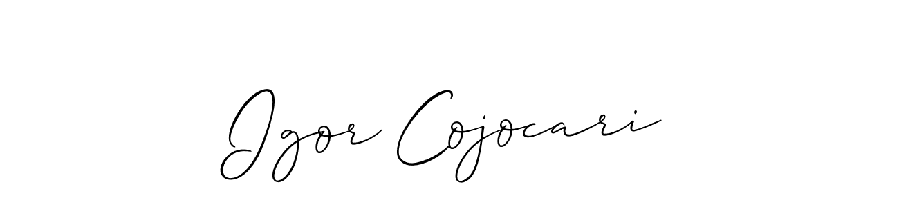 How to make Igor Cojocari name signature. Use Allison_Script style for creating short signs online. This is the latest handwritten sign. Igor Cojocari signature style 2 images and pictures png