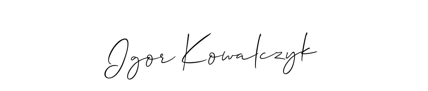 How to Draw Igor Kowalczyk signature style? Allison_Script is a latest design signature styles for name Igor Kowalczyk. Igor Kowalczyk signature style 2 images and pictures png