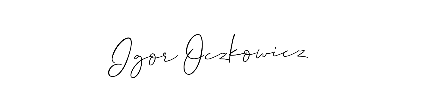 Best and Professional Signature Style for Igor Oczkowicz. Allison_Script Best Signature Style Collection. Igor Oczkowicz signature style 2 images and pictures png