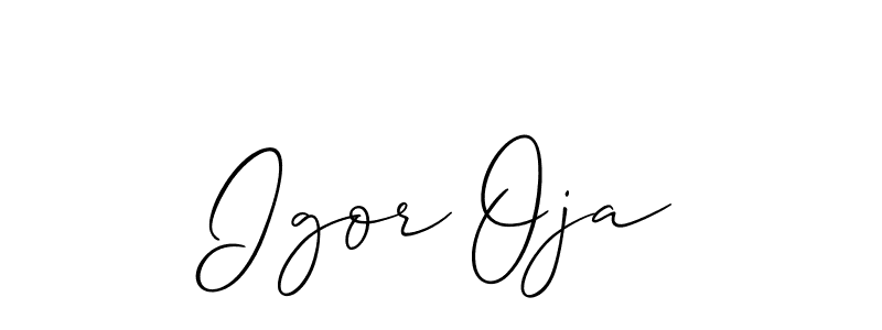Make a beautiful signature design for name Igor Oja. With this signature (Allison_Script) style, you can create a handwritten signature for free. Igor Oja signature style 2 images and pictures png