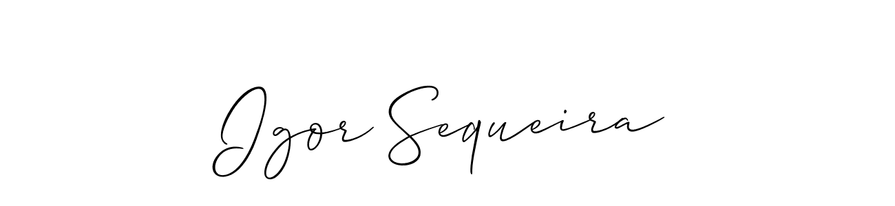 How to make Igor Sequeira name signature. Use Allison_Script style for creating short signs online. This is the latest handwritten sign. Igor Sequeira signature style 2 images and pictures png