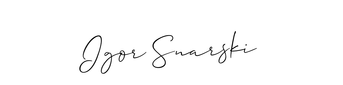 Igor Snarski stylish signature style. Best Handwritten Sign (Allison_Script) for my name. Handwritten Signature Collection Ideas for my name Igor Snarski. Igor Snarski signature style 2 images and pictures png