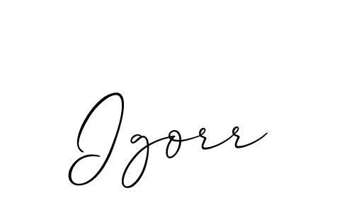 Make a beautiful signature design for name Igorr. With this signature (Allison_Script) style, you can create a handwritten signature for free. Igorr signature style 2 images and pictures png