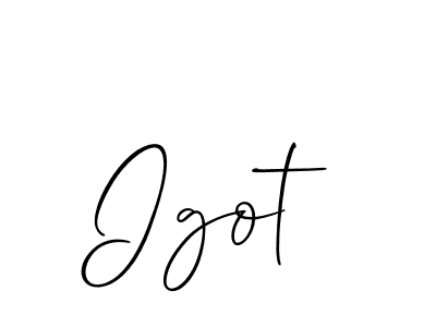 Make a beautiful signature design for name Igot. With this signature (Allison_Script) style, you can create a handwritten signature for free. Igot signature style 2 images and pictures png