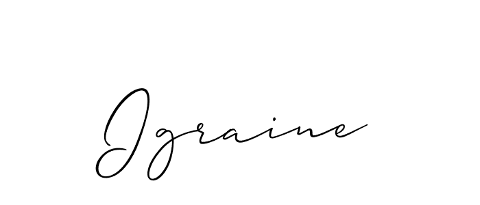 Design your own signature with our free online signature maker. With this signature software, you can create a handwritten (Allison_Script) signature for name Igraine. Igraine signature style 2 images and pictures png