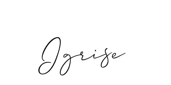 You should practise on your own different ways (Allison_Script) to write your name (Igrise) in signature. don't let someone else do it for you. Igrise signature style 2 images and pictures png