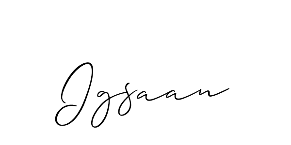 Create a beautiful signature design for name Igsaan. With this signature (Allison_Script) fonts, you can make a handwritten signature for free. Igsaan signature style 2 images and pictures png