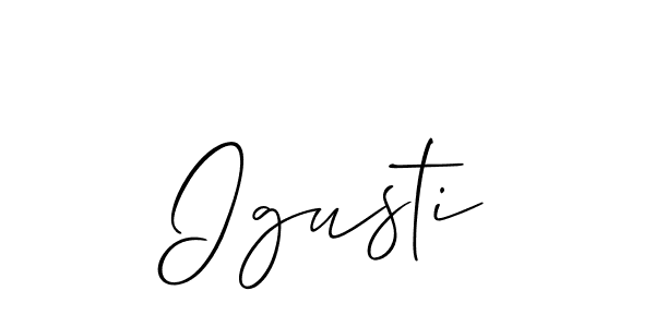 if you are searching for the best signature style for your name Igusti. so please give up your signature search. here we have designed multiple signature styles  using Allison_Script. Igusti signature style 2 images and pictures png