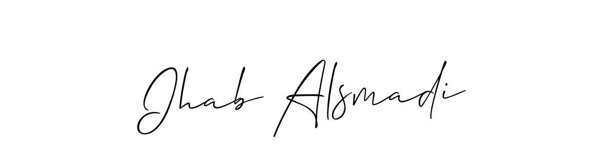 Make a short Ihab Alsmadi signature style. Manage your documents anywhere anytime using Allison_Script. Create and add eSignatures, submit forms, share and send files easily. Ihab Alsmadi signature style 2 images and pictures png
