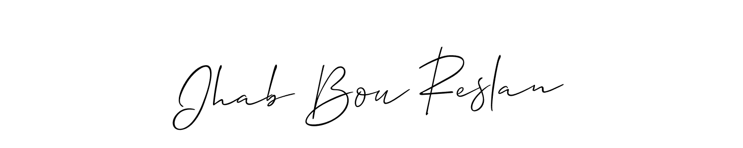 Also we have Ihab Bou Reslan name is the best signature style. Create professional handwritten signature collection using Allison_Script autograph style. Ihab Bou Reslan signature style 2 images and pictures png