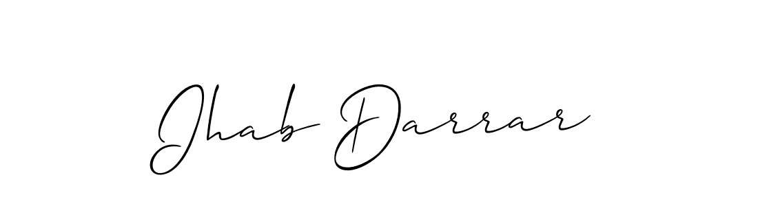 Allison_Script is a professional signature style that is perfect for those who want to add a touch of class to their signature. It is also a great choice for those who want to make their signature more unique. Get Ihab Darrar name to fancy signature for free. Ihab Darrar signature style 2 images and pictures png