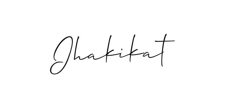 Create a beautiful signature design for name Ihakikat. With this signature (Allison_Script) fonts, you can make a handwritten signature for free. Ihakikat signature style 2 images and pictures png