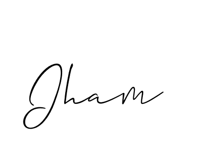 How to make Iham name signature. Use Allison_Script style for creating short signs online. This is the latest handwritten sign. Iham signature style 2 images and pictures png