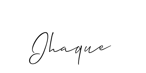 How to make Ihaque name signature. Use Allison_Script style for creating short signs online. This is the latest handwritten sign. Ihaque signature style 2 images and pictures png