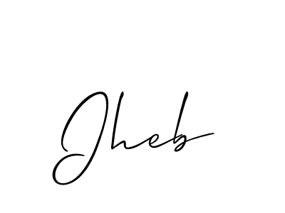 You should practise on your own different ways (Allison_Script) to write your name (Iheb) in signature. don't let someone else do it for you. Iheb signature style 2 images and pictures png